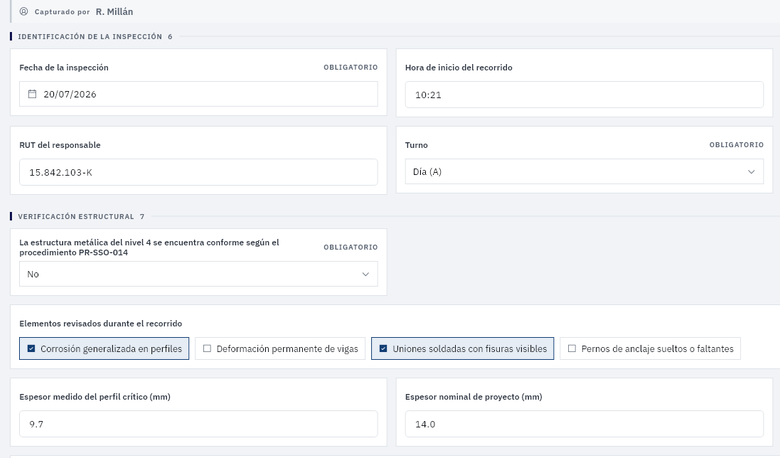 Ficha de un registro abierta en PAIR, con sus campos llenos.